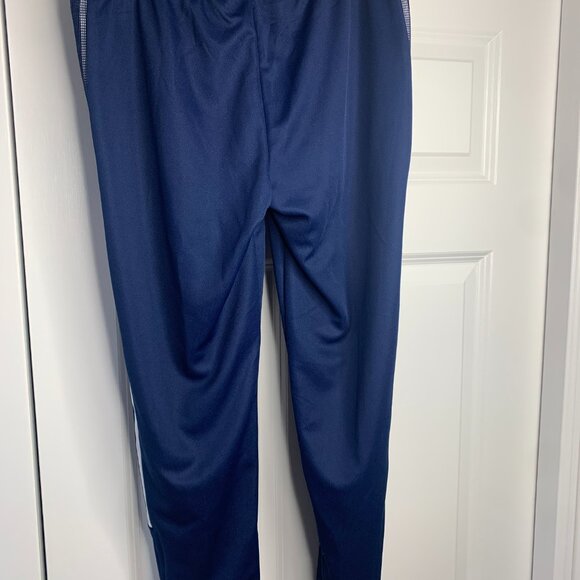 Adidas Men’s Medium Sports Pants – NWL, Blue w/ White Stripes, AEROREADY, Zip An - Picture 9 of 10